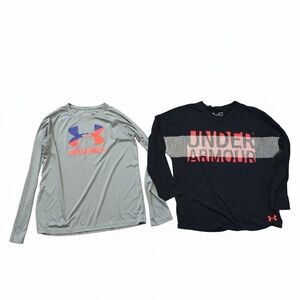 Under Armour Gray and Black Long Sleeve Shirts
